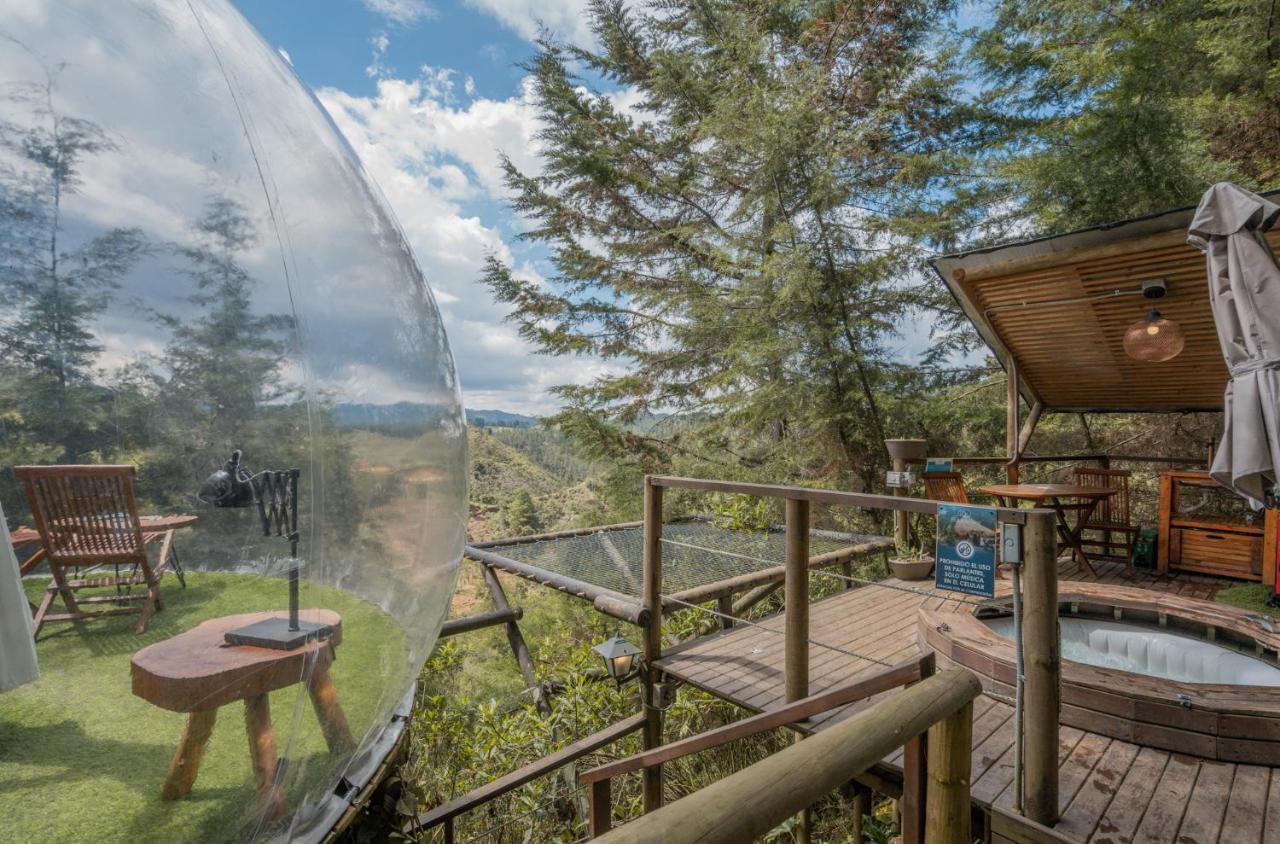 Bubblesky Glamping 40 Min From Medellin Hotel เอล เรติโร ภายนอก รูปภาพ